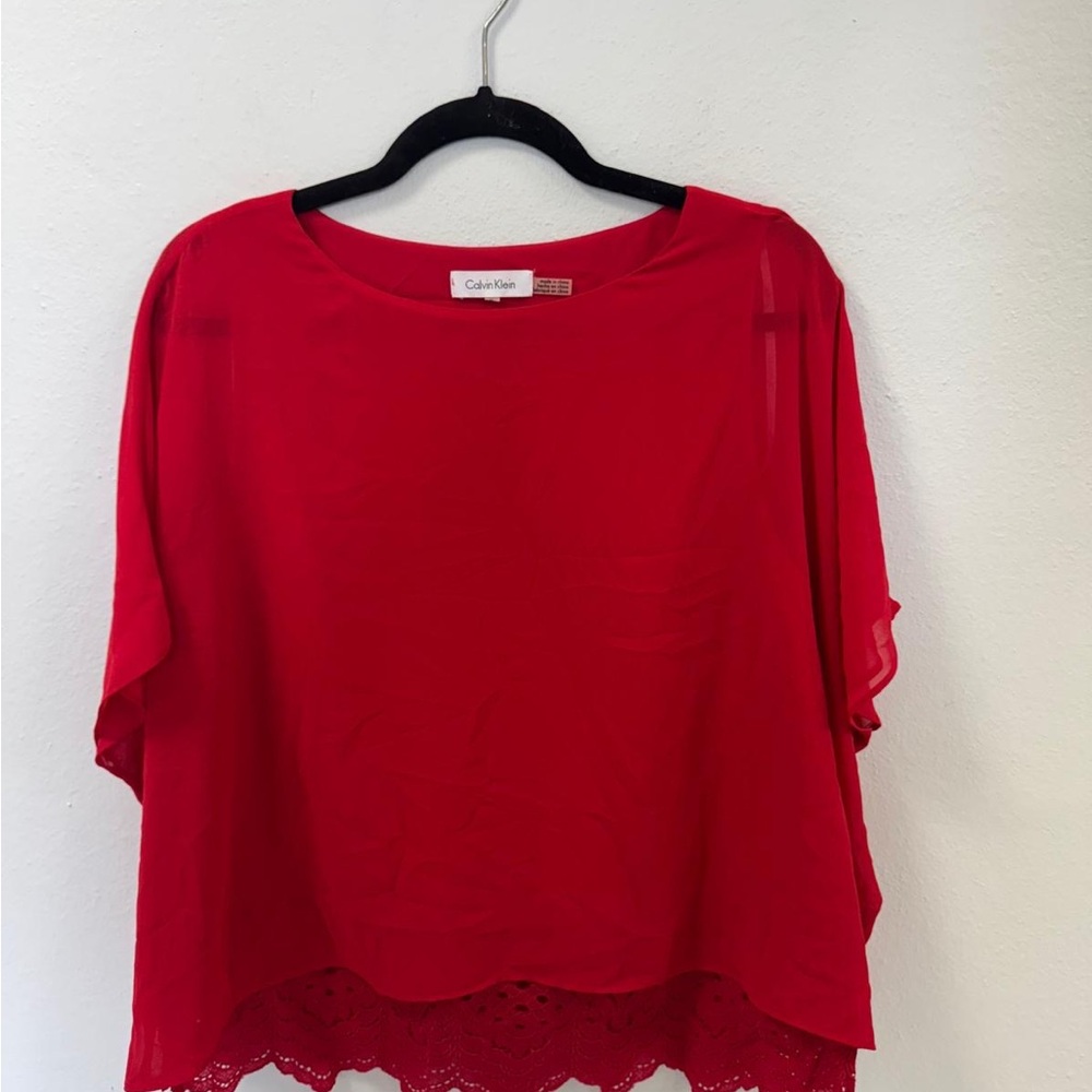 Calvin Klein Vibrant Red Blouse
